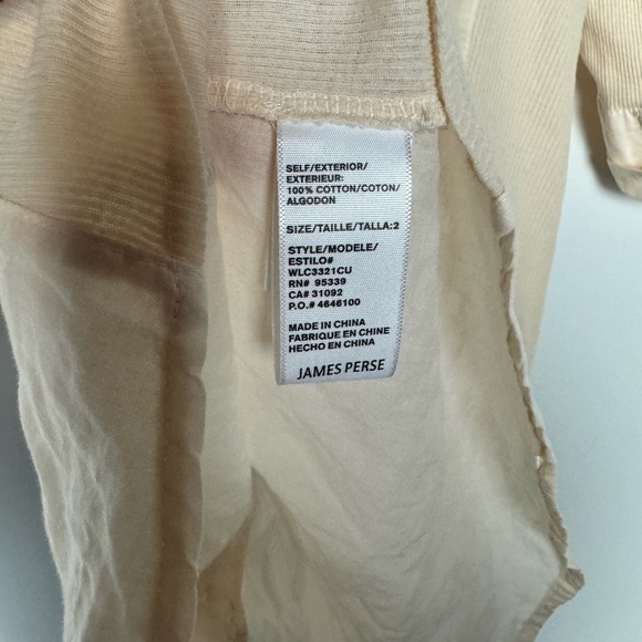 James Perse 3/4 sleeve button down slub shirt ribbed sides M - Picture 4 of 5